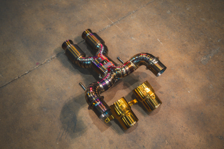 Maclaren Artura 3.0L, F1 Catback Exhaust, Grade 5 Titanium, Titanium 3.5" Tips