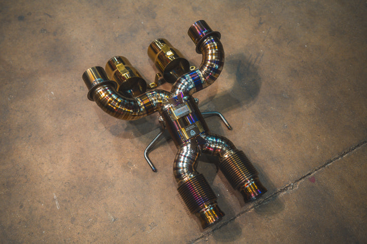 Maclaren Artura 3.0L, F1 Catback Exhaust, Grade 5 Titanium, Titanium 3.5" Tips
