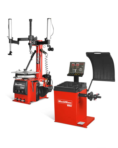 MechMaxx TC9662 + WB857 Tire Changer & Wheel Balancer Combo (24” Rim, Double Assist Arms