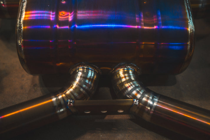 BMW G80,G82 M3,M4 3.0L Axleback, Grade 5 Titanium, Burnt 3.5" Tips