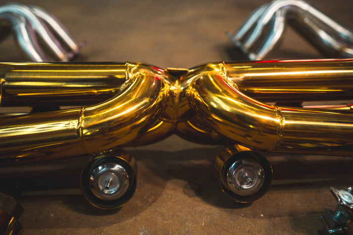 Porsche 991  3.4,3.8L, Catback, T304 SS Anodized Gold, 4.0" Tips