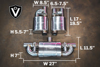 Universal Muffler Kit, Single Inlet Single Outlet, 76MM 3.0" 1 Muffler
