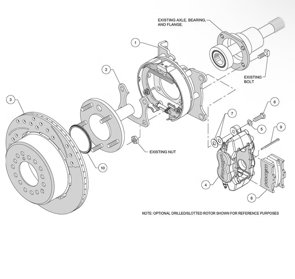 Wilwood 140-7140 Rear Disc Brake Kit Big Ford 9 Inch 2.5 Offset