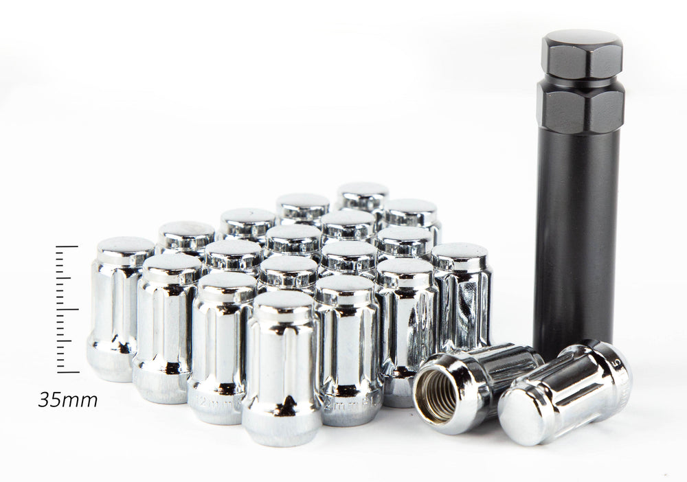 Aodhan Spline Lug Nuts Set - Conical Seat, 35mm Overall Size