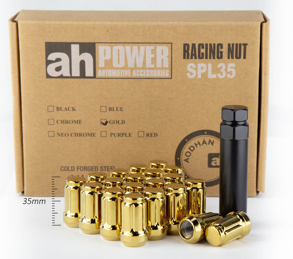Aodhan Spline Lug Nuts Set - Conical Seat, 35mm Overall Size