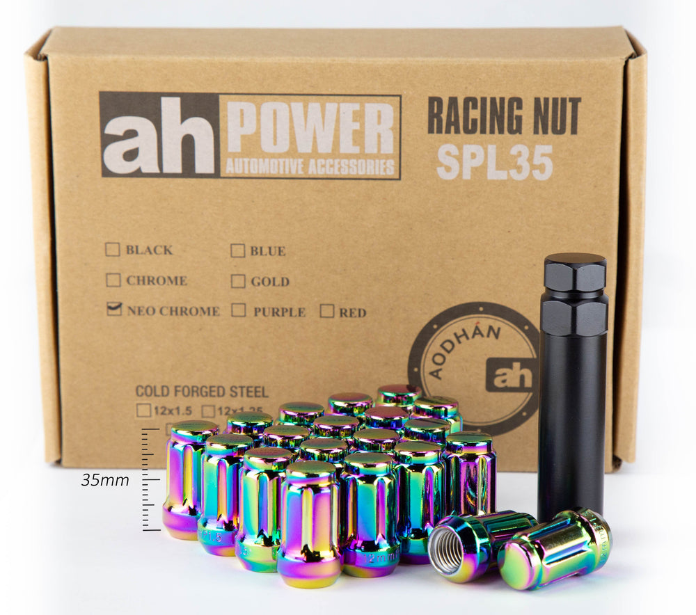 Aodhan Spline Lug Nuts Set - Conical Seat, 35mm Overall Size