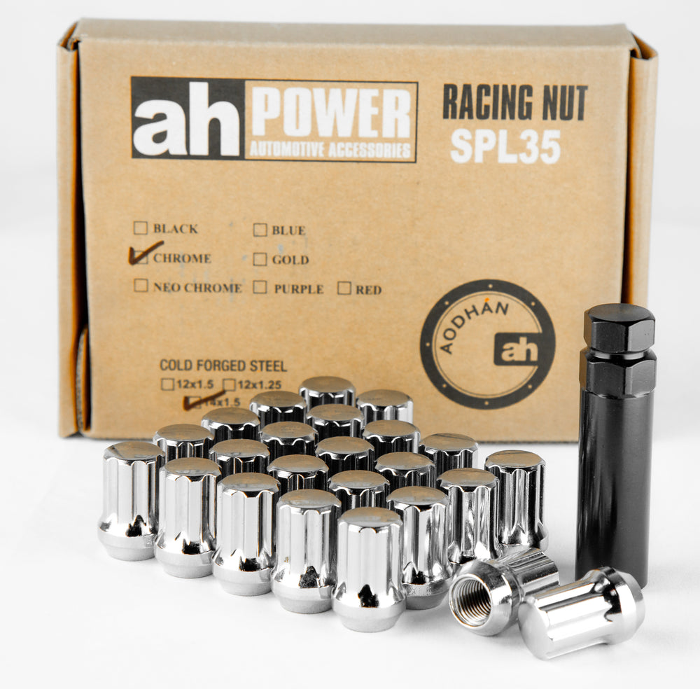 Aodhan Spline Lug Nuts Set - Conical Seat, 35mm Overall Size