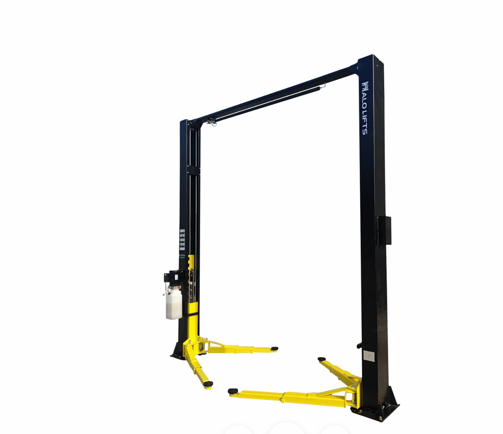 Halo 9,000 LB 4-Post Car Lift – Includes Ramps, Caster Kit & Drip Trays