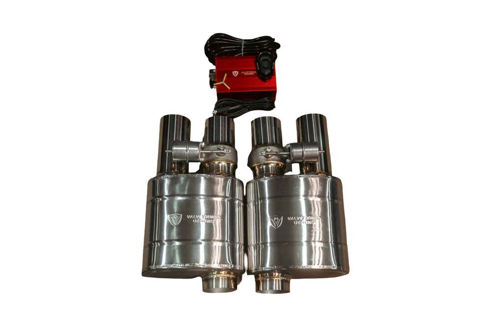 Off Road Universal Muffler Kit, Single Inlet Dual Outlet, 76MM 3.0" 2 Mufflers