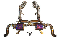 Audi R8 5.2L Full Valved Exhaust Grade 5 Titanium Reuses OEM Tips