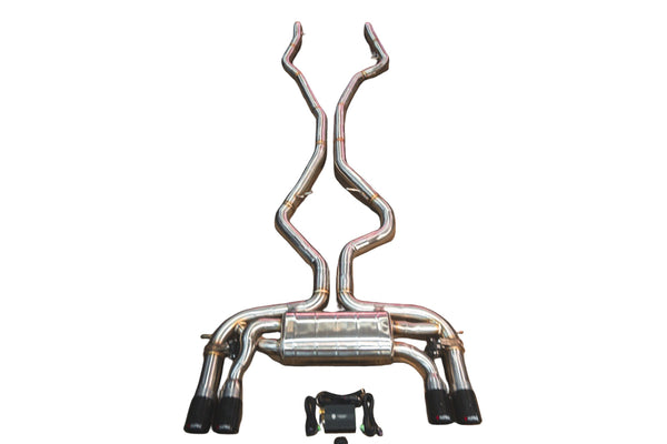 BMW F85 X5M, F86 X6M 4.4L Catback T304 SS, Black 3.5" Tips