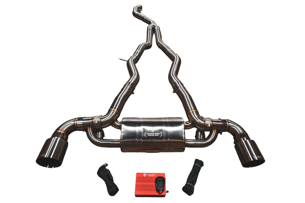 Toyota A90 Supra 3.0L, Catback, T304 SS, Brushed 5.0" Tips