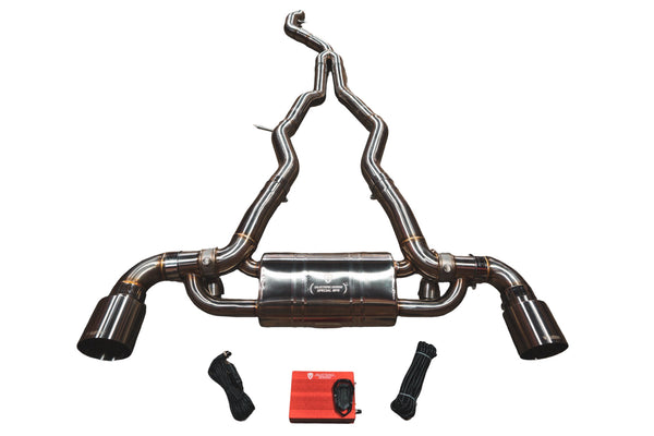 Toyota A90 Supra 3.0L, Catback, T304 SS, Brushed 5.0" Tips