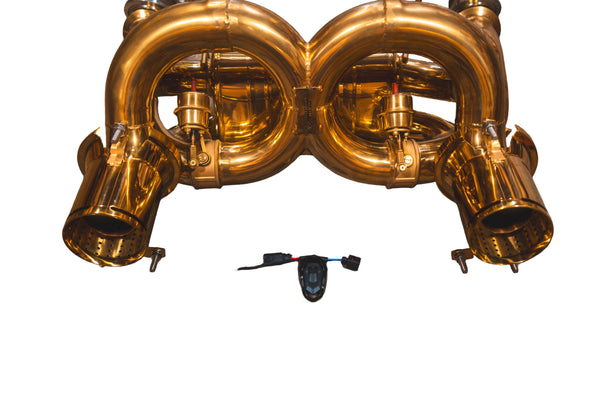 Lamborghini Aventador SVJ 6.5L F1 Catback Exhaust, T304 SS Anodized Gold