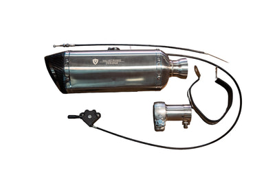 Universal Bike Valved Angled Muffler Kit 1.5" VTD.BIKE.SB.UVM.STR.38MM