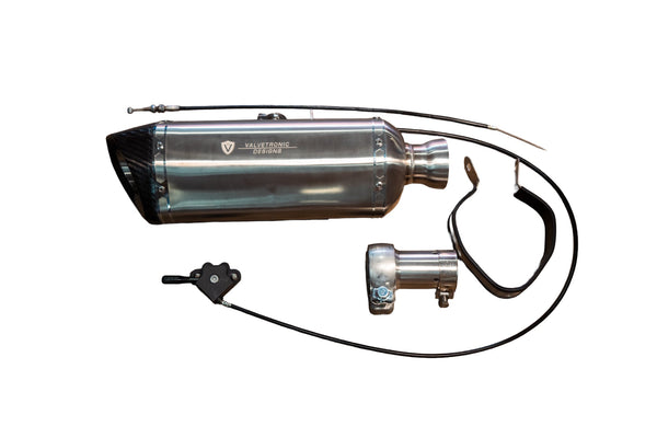 Universal Bike Valved Angled Muffler Kit 1.5" VTD.BIKE.SB.UVM.STR.38MM
