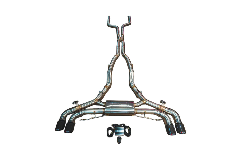BMW F95 X5M 4.4L Catback, T304 SS Carbon Fiber 4.0" Tips
